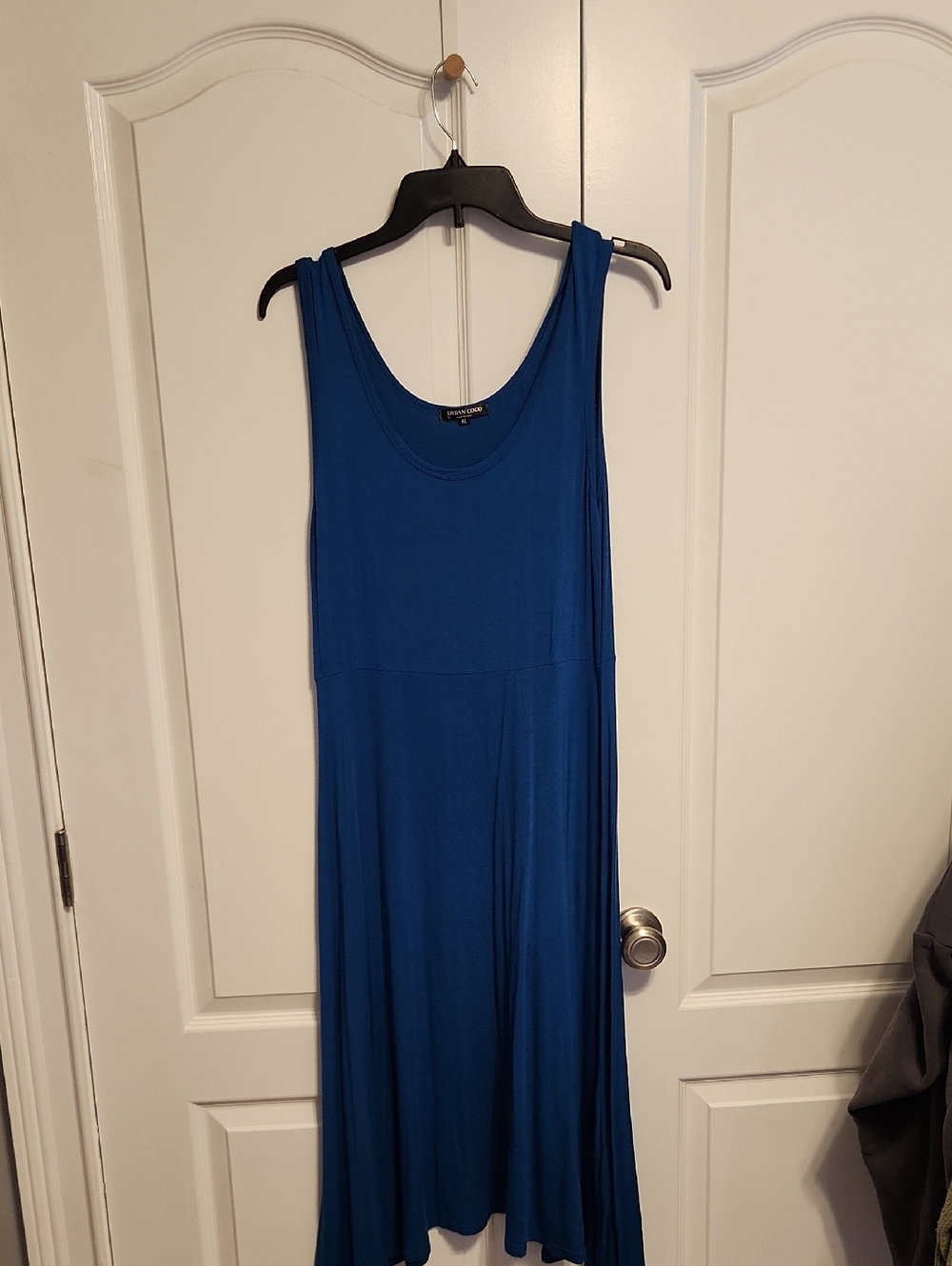 Casual Scoop-Neck Maxi Dress in Teal Blue